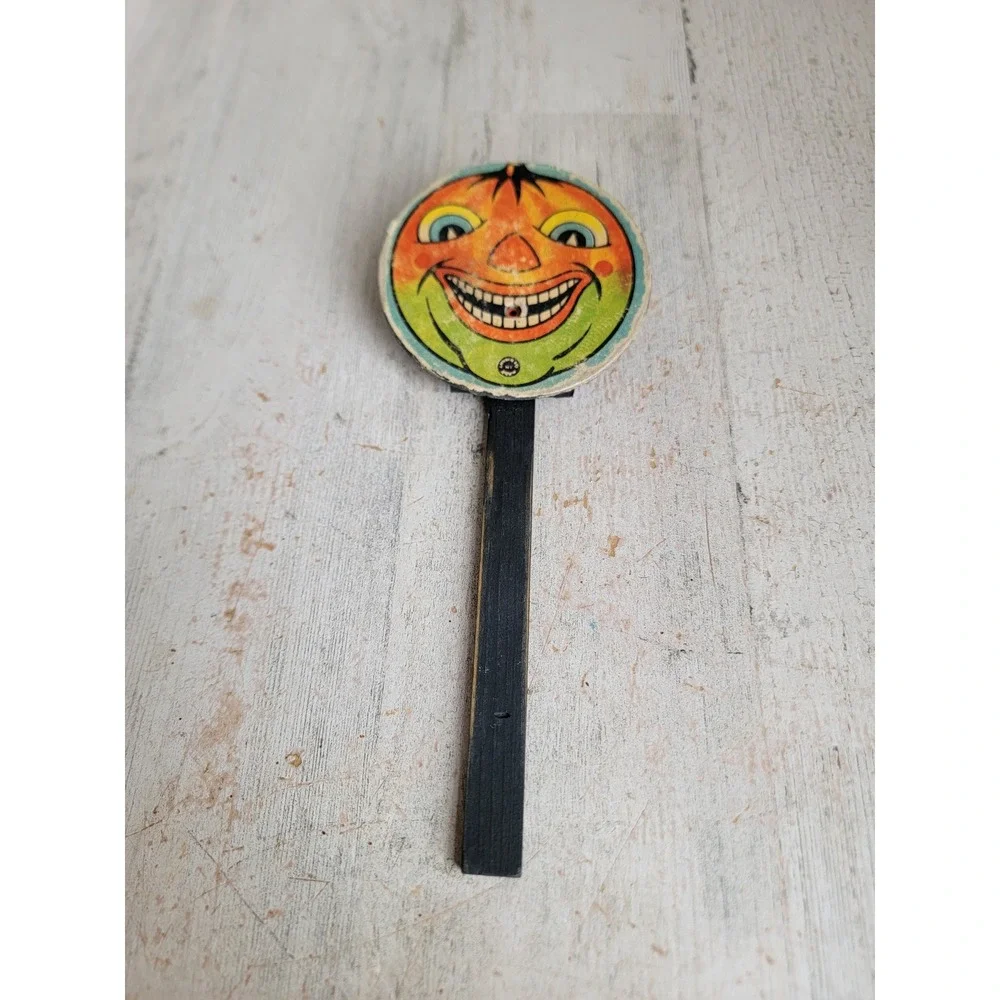 Vintage Halloween noise maker pumpkin stick jack O'Lantern unique